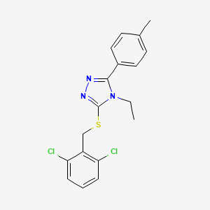 molecular formula C18H17Cl2N3S B4868797 2,6-DICHLOROBENZYL [4-ETHYL-5-(4-METHYLPHENYL)-4H-1,2,4-TRIAZOL-3-YL] SULFIDE 