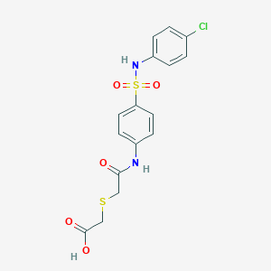 molecular formula C16H15ClN2O5S2 B4868805 2-[(2-{4-[(4-CHLOROANILINO)SULFONYL]ANILINO}-2-OXOETHYL)SULFANYL]ACETIC ACID 