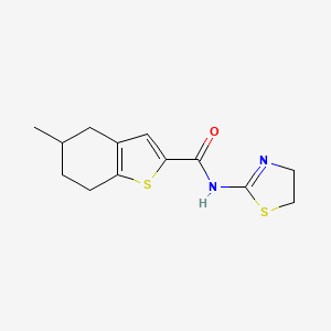 molecular formula C13H16N2OS2 B4868838 N-(4,5-dihydro-1,3-thiazol-2-yl)-5-methyl-4,5,6,7-tetrahydro-1-benzothiophene-2-carboxamide 