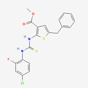 molecular formula C20H16ClFN2O2S2 B4868846 methyl 5-benzyl-2-({[(4-chloro-2-fluorophenyl)amino]carbonothioyl}amino)-3-thiophenecarboxylate 