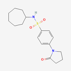 molecular formula C17H24N2O3S B4868849 N-cycloheptyl-4-(2-oxo-1-pyrrolidinyl)benzenesulfonamide 