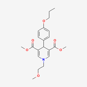 molecular formula C21H27NO6 B4869903 dimethyl 1-(2-methoxyethyl)-4-(4-propoxyphenyl)-1,4-dihydro-3,5-pyridinedicarboxylate 
