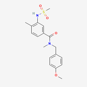 molecular formula C18H22N2O4S B4870815 N-(4-methoxybenzyl)-N,4-dimethyl-3-[(methylsulfonyl)amino]benzamide 
