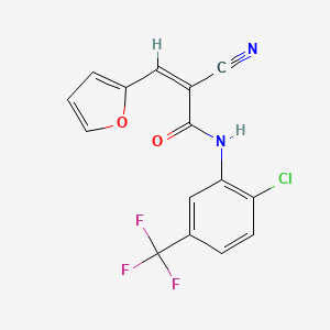 molecular formula C15H8ClF3N2O2 B4870817 N-[2-chloro-5-(trifluoromethyl)phenyl]-2-cyano-3-(2-furyl)acrylamide 