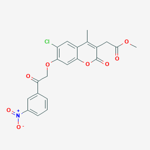 molecular formula C21H16ClNO8 B4870871 METHYL 2-{6-CHLORO-4-METHYL-7-[2-(3-NITROPHENYL)-2-OXOETHOXY]-2-OXO-2H-CHROMEN-3-YL}ACETATE 