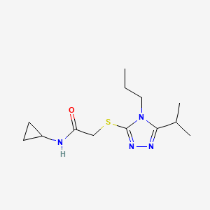 molecular formula C13H22N4OS B4870903 N-CYCLOPROPYL-2-[(5-ISOPROPYL-4-PROPYL-4H-1,2,4-TRIAZOL-3-YL)SULFANYL]ACETAMIDE 