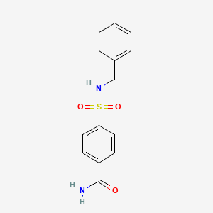 molecular formula C14H14N2O3S B4870932 4-[(benzylamino)sulfonyl]benzamide 