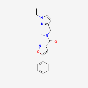 molecular formula C18H20N4O2 B4870946 N~3~-[(1-ETHYL-1H-PYRAZOL-3-YL)METHYL]-N~3~-METHYL-5-(4-METHYLPHENYL)-3-ISOXAZOLECARBOXAMIDE 