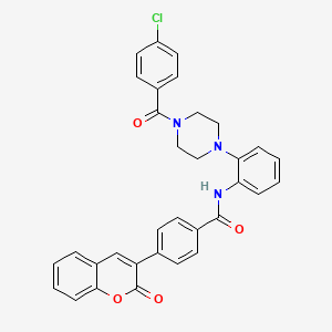 molecular formula C33H26ClN3O4 B4870967 N-(2-{4-[(4-chlorophenyl)carbonyl]piperazin-1-yl}phenyl)-4-(2-oxo-2H-chromen-3-yl)benzamide 