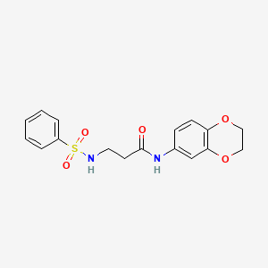 molecular formula C17H18N2O5S B4870987 N-(2,3-DIHYDRO-1,4-BENZODIOXIN-6-YL)-3-[(PHENYLSULFONYL)AMINO]PROPANAMIDE 