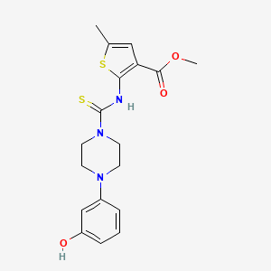 molecular formula C18H21N3O3S2 B4870991 methyl 2-({[4-(3-hydroxyphenyl)-1-piperazinyl]carbonothioyl}amino)-5-methyl-3-thiophenecarboxylate 