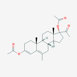 molecular formula C26H36O5 B048710 [(8R,9S,10R,13S,14S,17R)-17-acetyl-17-acetyloxy-6,10,13-trimethyl-1,2,7,8,9,11,12,14,15,16-decahydrocyclopenta[a]phenanthren-3-yl] acetate CAS No. 986-96-9