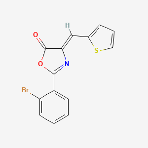 molecular formula C14H8BrNO2S B4871012 (4Z)-2-(2-BROMOPHENYL)-4-[(THIOPHEN-2-YL)METHYLIDENE]-4,5-DIHYDRO-1,3-OXAZOL-5-ONE 
