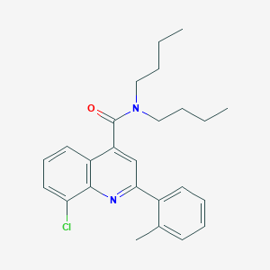 molecular formula C25H29ClN2O B4871072 NN-DIBUTYL-8-CHLORO-2-(2-METHYLPHENYL)QUINOLINE-4-CARBOXAMIDE 