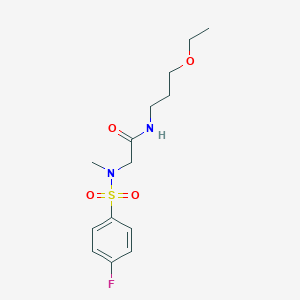 molecular formula C14H21FN2O4S B4871086 N-(3-ethoxypropyl)-N~2~-[(4-fluorophenyl)sulfonyl]-N~2~-methylglycinamide 