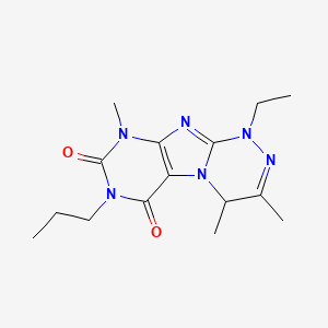 molecular formula C15H22N6O2 B4871089 1-ethyl-3,4,9-trimethyl-7-propyl-4H-purino[8,7-c][1,2,4]triazine-6,8-dione 