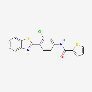 molecular formula C18H11ClN2OS2 B4871135 N-[4-(1,3-benzothiazol-2-yl)-3-chlorophenyl]thiophene-2-carboxamide 