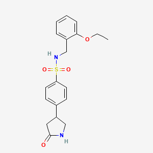 molecular formula C19H22N2O4S B4871137 N-(2-ethoxybenzyl)-4-(5-oxo-3-pyrrolidinyl)benzenesulfonamide 