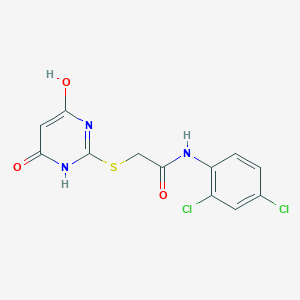 molecular formula C12H9Cl2N3O3S B4871202 N-(2,4-DICHLOROPHENYL)-2-[(4,6-DIHYDROXY-2-PYRIMIDINYL)SULFANYL]ACETAMIDE 