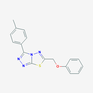 molecular formula C17H14N4OS B487125 3-(4-Methylphenyl)-6-(phenoxymethyl)[1,2,4]triazolo[3,4-b][1,3,4]thiadiazole CAS No. 825609-35-6