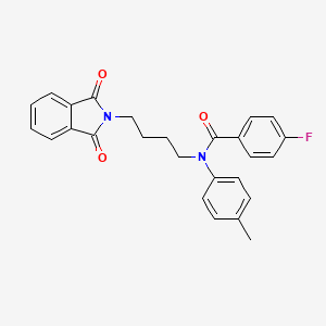 molecular formula C26H23FN2O3 B4871253 N-[4-(1,3-Dioxo-2,3-dihydro-1H-isoindol-2-YL)butyl]-4-fluoro-N-(4-methylphenyl)benzamide 