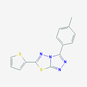 molecular formula C14H10N4S2 B487126 3-(4-Methylphenyl)-6-(2-thienyl)[1,2,4]triazolo[3,4-b][1,3,4]thiadiazole CAS No. 724429-15-6