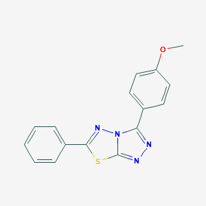 molecular formula C16H12N4OS B487127 3-(4-Methoxyphenyl)-6-phenyl[1,2,4]triazolo[3,4-b][1,3,4]thiadiazole CAS No. 113486-84-3
