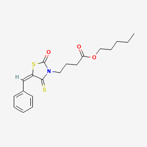 molecular formula C19H23NO3S2 B4871281 pentyl 4-(5-benzylidene-2-oxo-4-thioxo-1,3-thiazolidin-3-yl)butanoate 