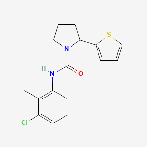 molecular formula C16H17ClN2OS B4871299 N-(3-chloro-2-methylphenyl)-2-(2-thienyl)-1-pyrrolidinecarboxamide 