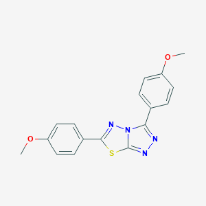 molecular formula C17H14N4O2S B487130 3,6-Bis(4-methoxyphenyl)[1,2,4]triazolo[3,4-b][1,3,4]thiadiazole CAS No. 73014-97-8