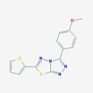 molecular formula C14H10N4OS2 B487131 3-(4-Methoxyphenyl)-6-(2-thienyl)[1,2,4]triazolo[3,4-b][1,3,4]thiadiazole CAS No. 577700-42-6
