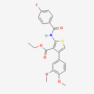 molecular formula C22H20FNO5S B4871325 ETHYL 4-(3,4-DIMETHOXYPHENYL)-2-(4-FLUOROBENZAMIDO)THIOPHENE-3-CARBOXYLATE 