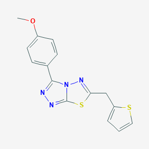 molecular formula C15H12N4OS2 B487135 3-(4-Methoxyphenyl)-6-(thiophen-2-ylmethyl)-[1,2,4]triazolo[3,4-b][1,3,4]thiadiazole CAS No. 578754-51-5
