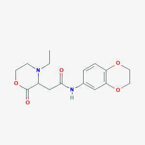 molecular formula C16H20N2O5 B4871455 N-(2,3-dihydro-1,4-benzodioxin-6-yl)-2-(4-ethyl-2-oxomorpholin-3-yl)acetamide 