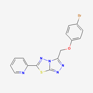 molecular formula C15H10BrN5OS B4871526 2-{3-[(4-BROMOPHENOXY)METHYL]-[1,2,4]TRIAZOLO[3,4-B][1,3,4]THIADIAZOL-6-YL}PYRIDINE 
