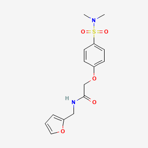 molecular formula C15H18N2O5S B4871533 2-[4-(DIMETHYLSULFAMOYL)PHENOXY]-N-[(FURAN-2-YL)METHYL]ACETAMIDE 