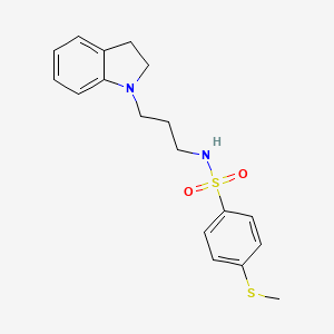 molecular formula C18H22N2O2S2 B4871556 N-[3-(2,3-dihydro-1H-indol-1-yl)propyl]-4-(methylthio)benzenesulfonamide 