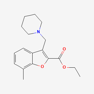 molecular formula C18H23NO3 B4871681 Ethyl 7-methyl-3-(piperidin-1-ylmethyl)-1-benzofuran-2-carboxylate CAS No. 74399-96-5