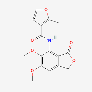 molecular formula C16H15NO6 B4871707 N~3~-(5,6-dimethoxy-3-oxo-1,3-dihydro-4-isobenzofuranyl)-2-methyl-3-furamide 