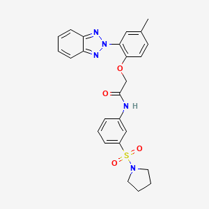 molecular formula C25H25N5O4S B4871709 2-[2-(2H-1,2,3-BENZOTRIAZOL-2-YL)-4-METHYLPHENOXY]-N-[3-(PYRROLIDINE-1-SULFONYL)PHENYL]ACETAMIDE 