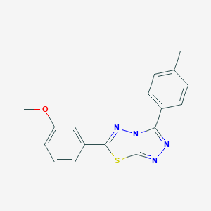 molecular formula C17H14N4OS B487171 methyl 3-[3-(4-methylphenyl)[1,2,4]triazolo[3,4-b][1,3,4]thiadiazol-6-yl]phenyl ether CAS No. 586990-72-9