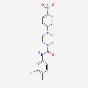 molecular formula C18H19FN4O3 B4871840 N-(3-fluoro-4-methylphenyl)-4-(4-nitrophenyl)piperazine-1-carboxamide 