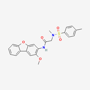 molecular formula C23H22N2O5S B4871862 N-(2-methoxydibenzo[b,d]furan-3-yl)-N~2~-methyl-N~2~-[(4-methylphenyl)sulfonyl]glycinamide 