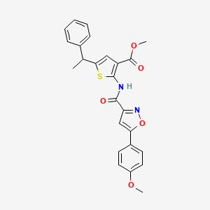 molecular formula C25H22N2O5S B4871865 methyl 2-({[5-(4-methoxyphenyl)-3-isoxazolyl]carbonyl}amino)-5-(1-phenylethyl)-3-thiophenecarboxylate 