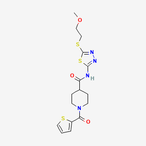 molecular formula C16H20N4O3S3 B4871890 N-{5-[(2-METHOXYETHYL)SULFANYL]-1,3,4-THIADIAZOL-2-YL}-1-(THIOPHENE-2-CARBONYL)PIPERIDINE-4-CARBOXAMIDE 