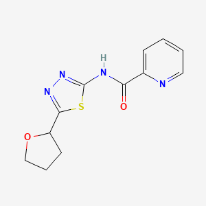 molecular formula C12H12N4O2S B4871978 N-[(2E)-5-(tetrahydrofuran-2-yl)-1,3,4-thiadiazol-2(3H)-ylidene]pyridine-2-carboxamide 