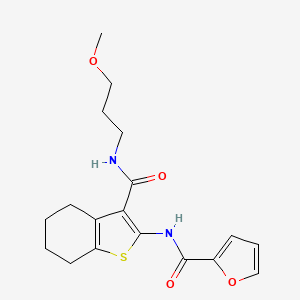 molecular formula C18H22N2O4S B4872038 N-{3-[(3-methoxypropyl)carbamoyl]-4,5,6,7-tetrahydro-1-benzothiophen-2-yl}furan-2-carboxamide 