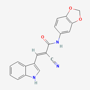 molecular formula C19H13N3O3 B4872062 N-1,3-benzodioxol-5-yl-2-cyano-3-(1H-indol-3-yl)acrylamide 