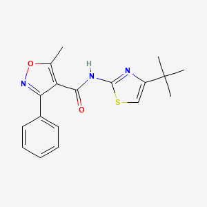 molecular formula C18H19N3O2S B4872143 N-(4-tert-butyl-1,3-thiazol-2-yl)-5-methyl-3-phenyl-1,2-oxazole-4-carboxamide 