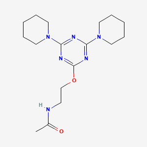 molecular formula C17H28N6O2 B4872181 N-{2-[(4,6-di-1-piperidinyl-1,3,5-triazin-2-yl)oxy]ethyl}acetamide 